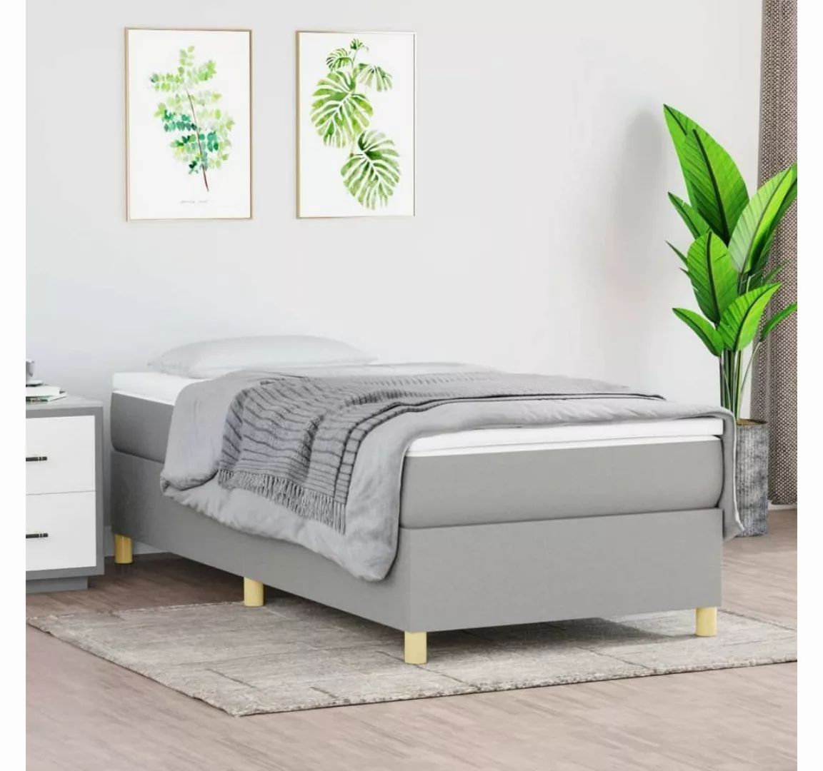 furnicato Bett Boxspringbett mit Matratze Hellgrau 80x200 cm Stoff günstig online kaufen