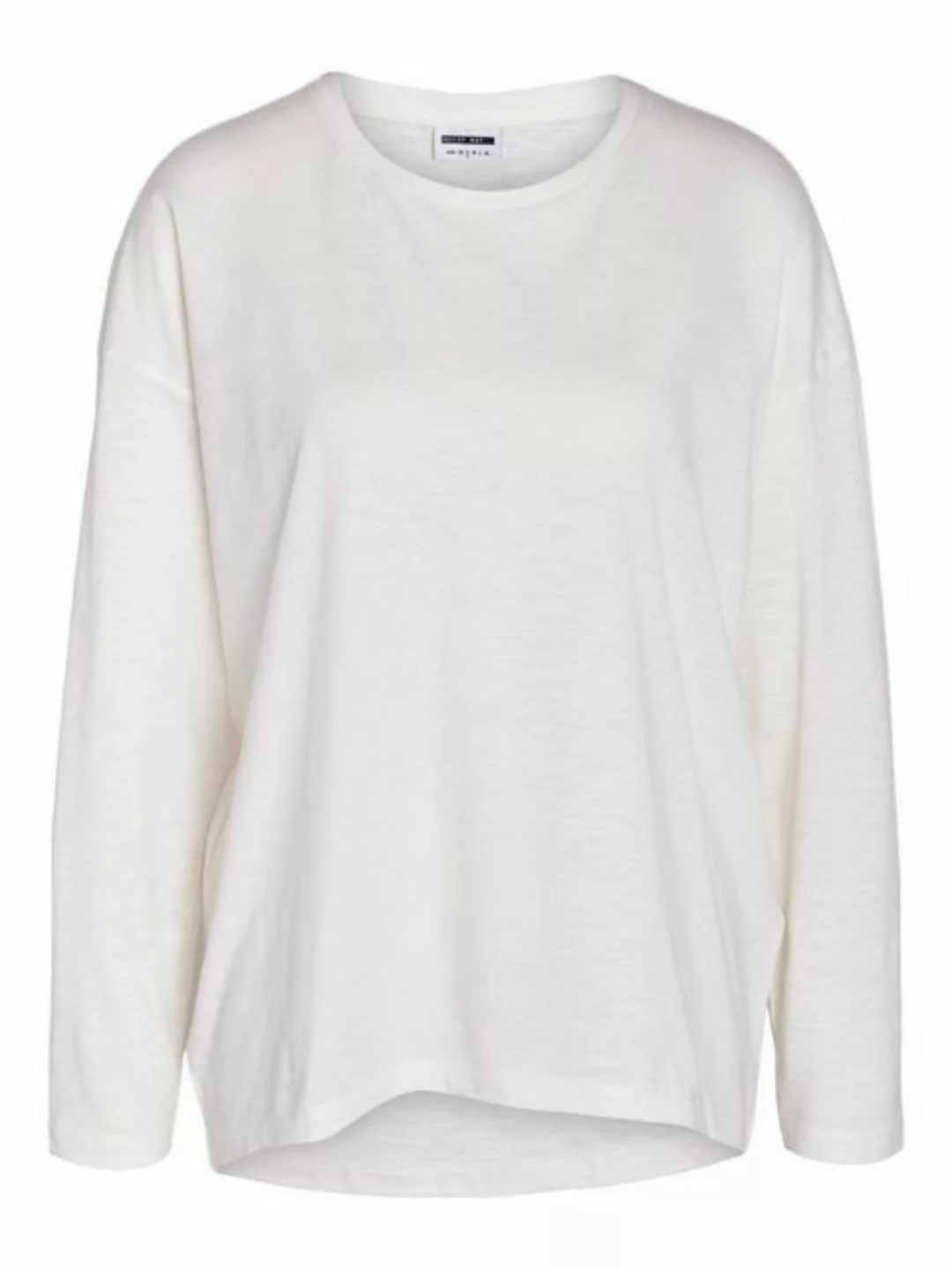 Noisy may Longpullover Lockeres Langarm Basic Shirt NMMATHILDE 5439 in Weiß günstig online kaufen