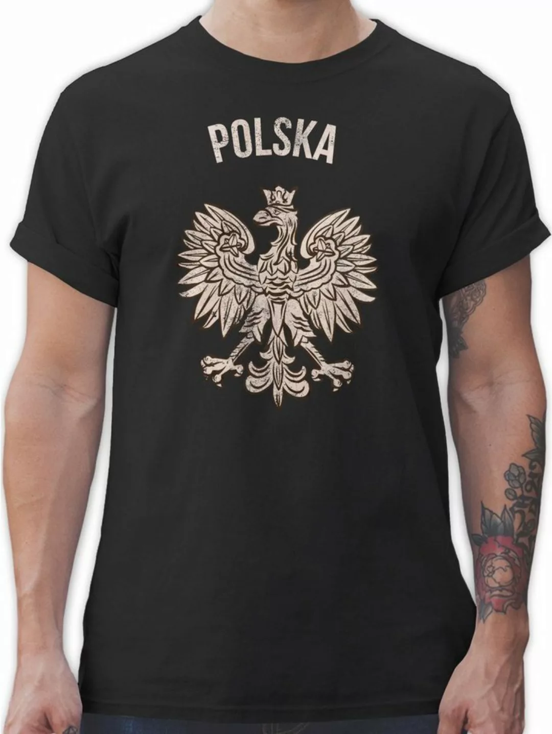 Shirtracer T-Shirt Polska Polnisches Adlerwappen Polen 2024 Fussball EM Fan günstig online kaufen