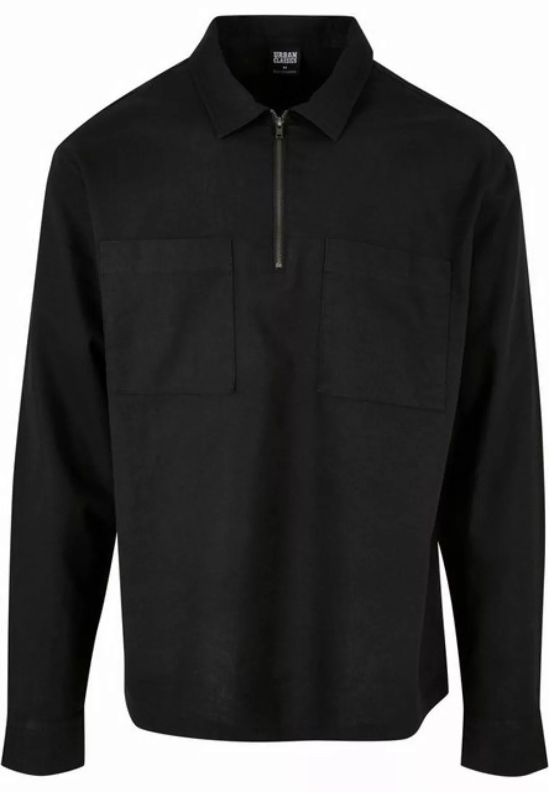 URBAN CLASSICS Langarmhemd Urban Classics Herren Cotton Linen Half Zip Shir günstig online kaufen