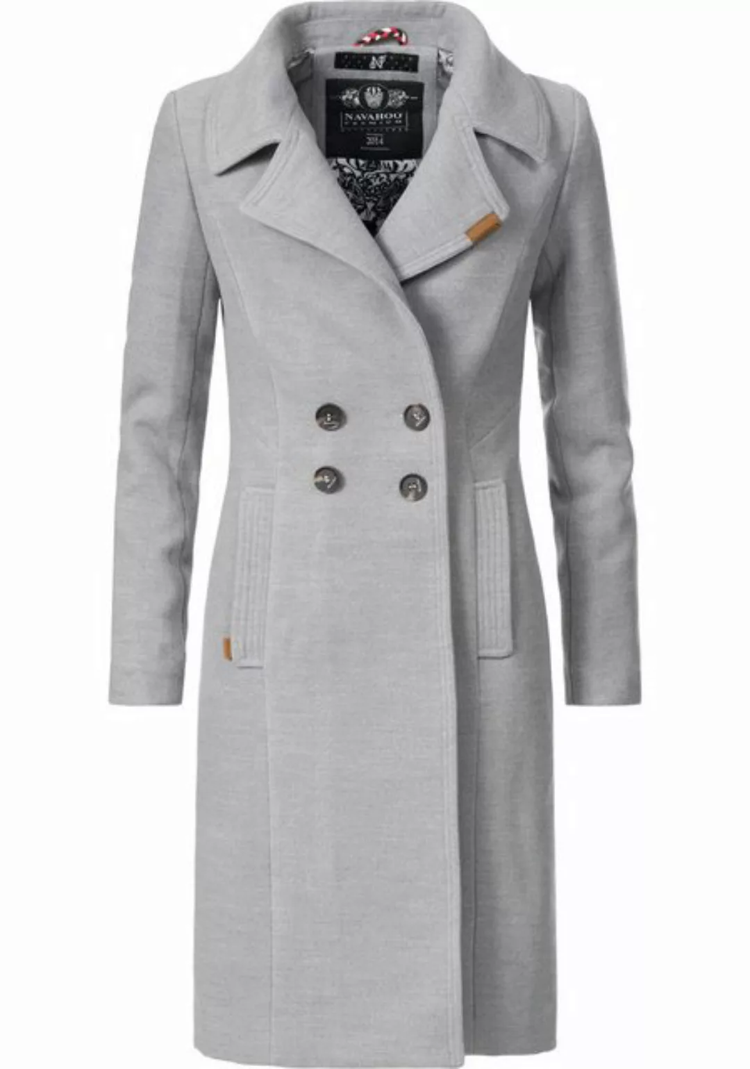 Navahoo Wintermantel Wooly edler Damen Trenchcoat in Wollmantel-Optik günstig online kaufen