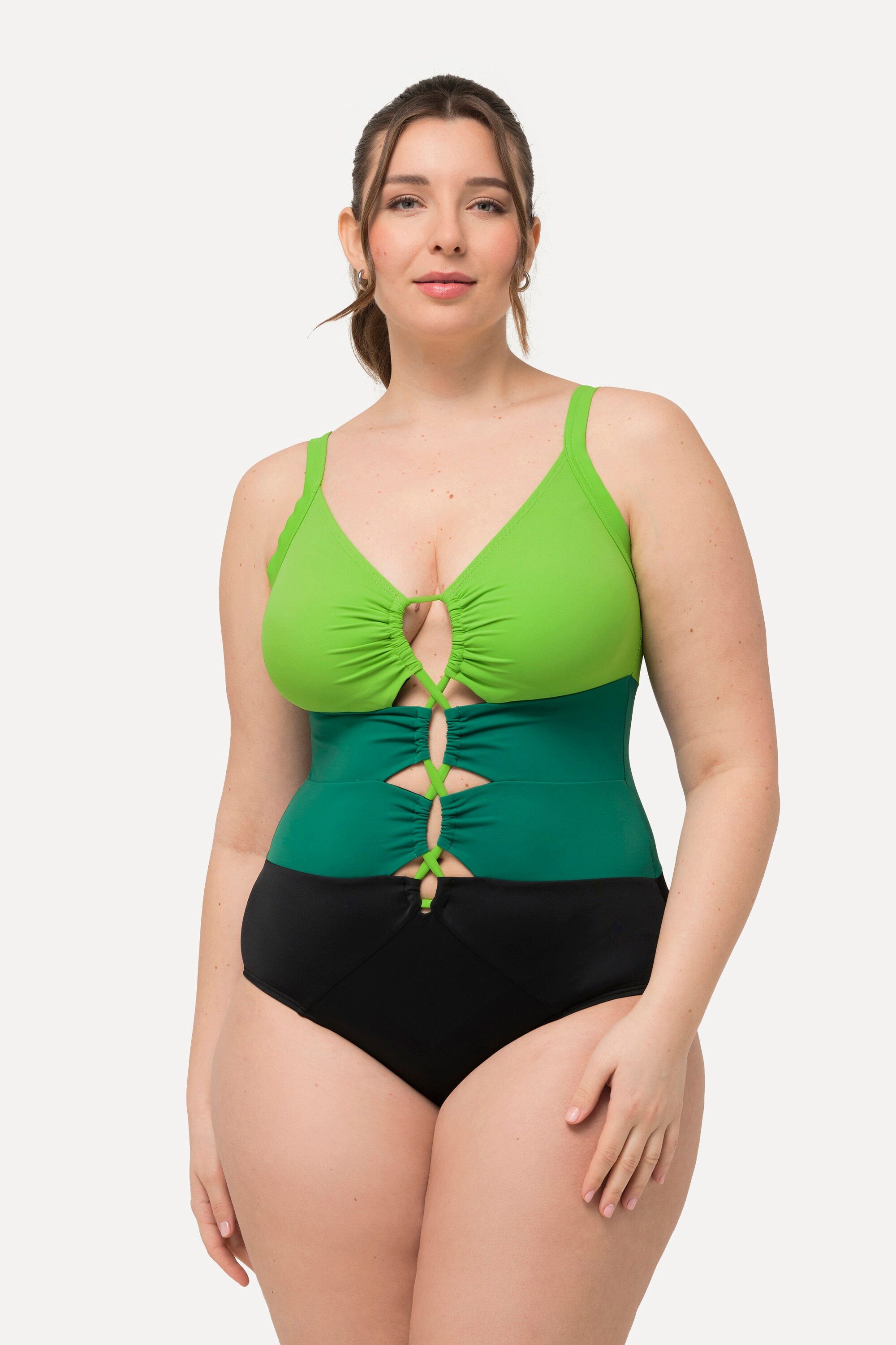Ulla Popken Badeanzug Badeanzug Colorblocking Softcups günstig online kaufen