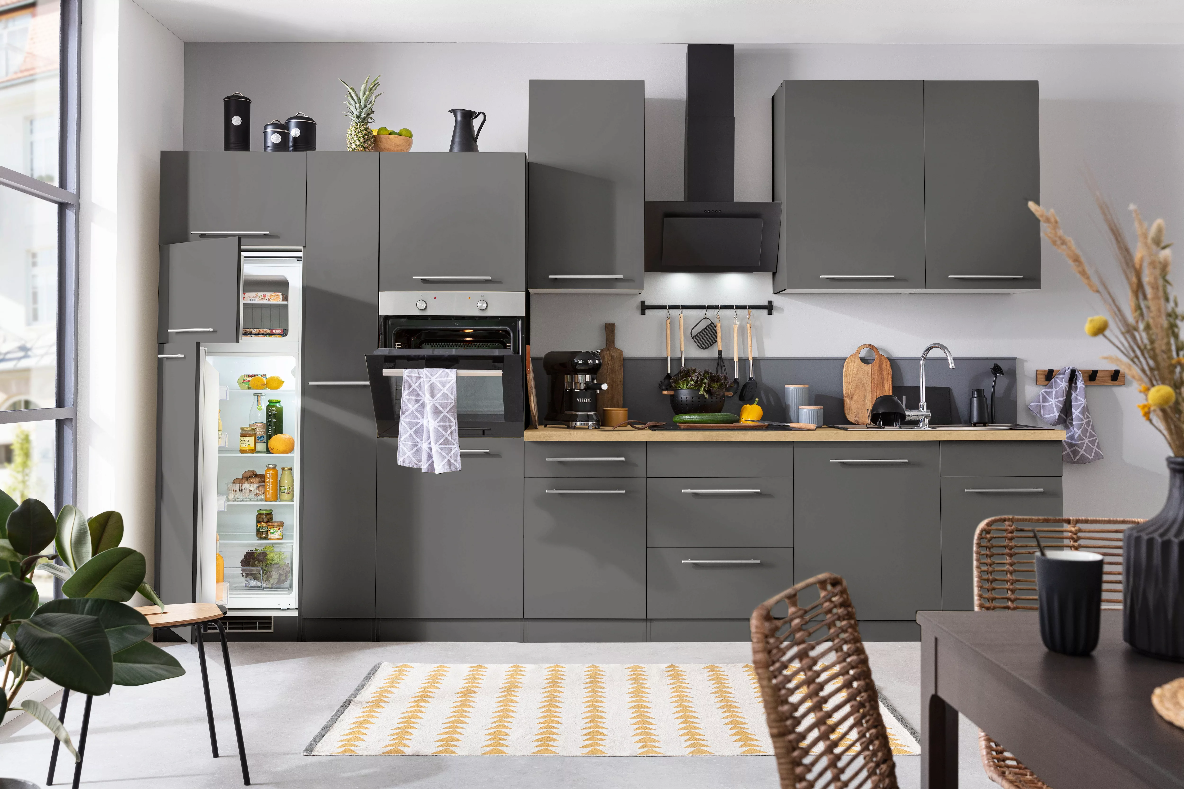 wiho Küchen Küchenzeile "Unna", mit E-Geräten, Breite 370 cm günstig online kaufen