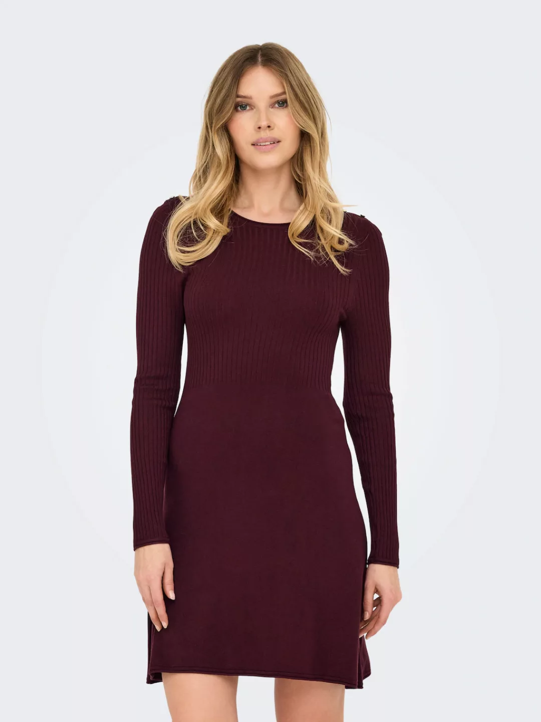 ONLY Midikleid "ONLMILA SL BUTTON O-NECK DRESS EX KNT" günstig online kaufen