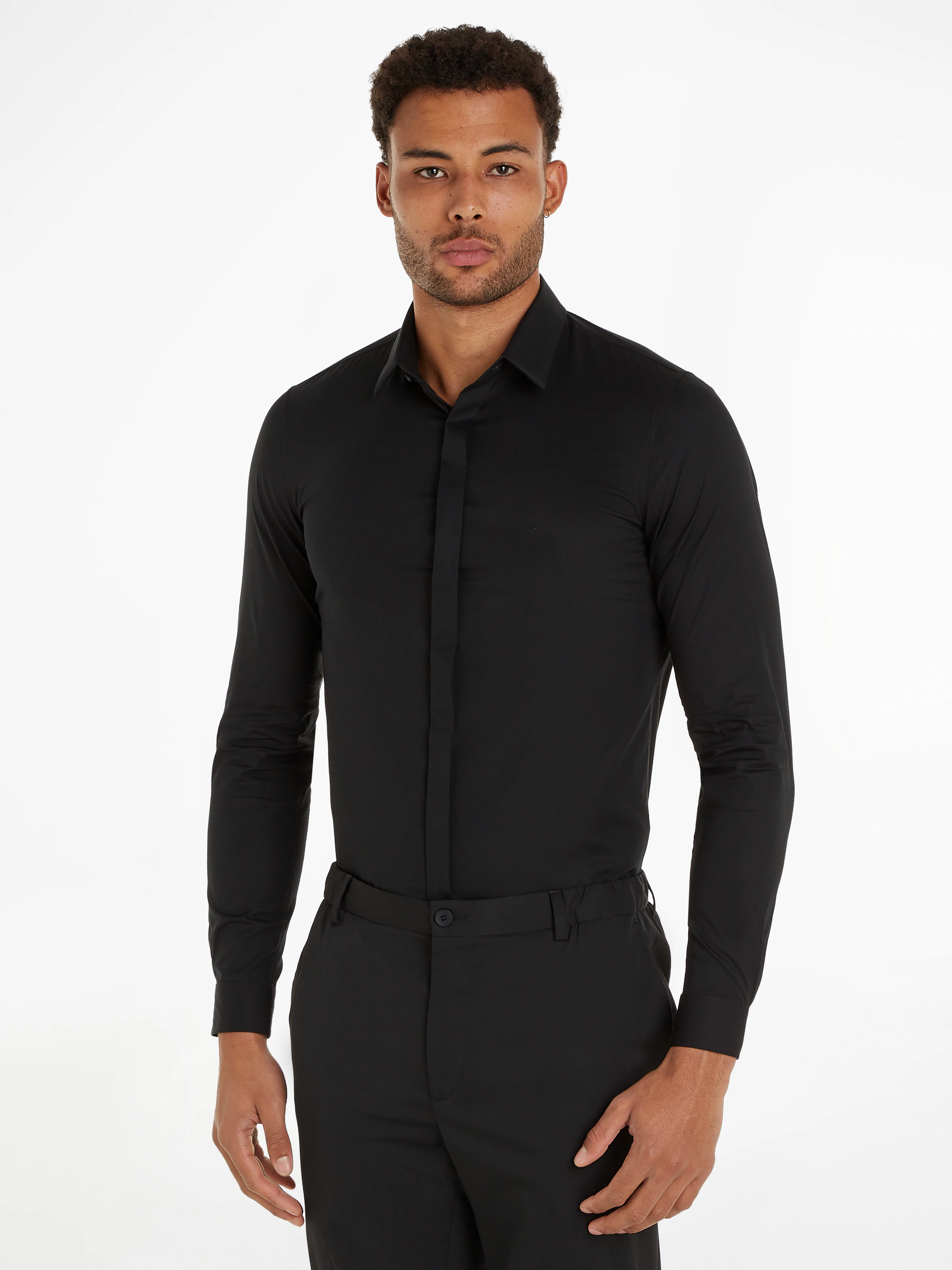 Calvin Klein Langarmhemd "POPLIN HP EXTRA SLIM SHIRT", mit Logostickerei günstig online kaufen