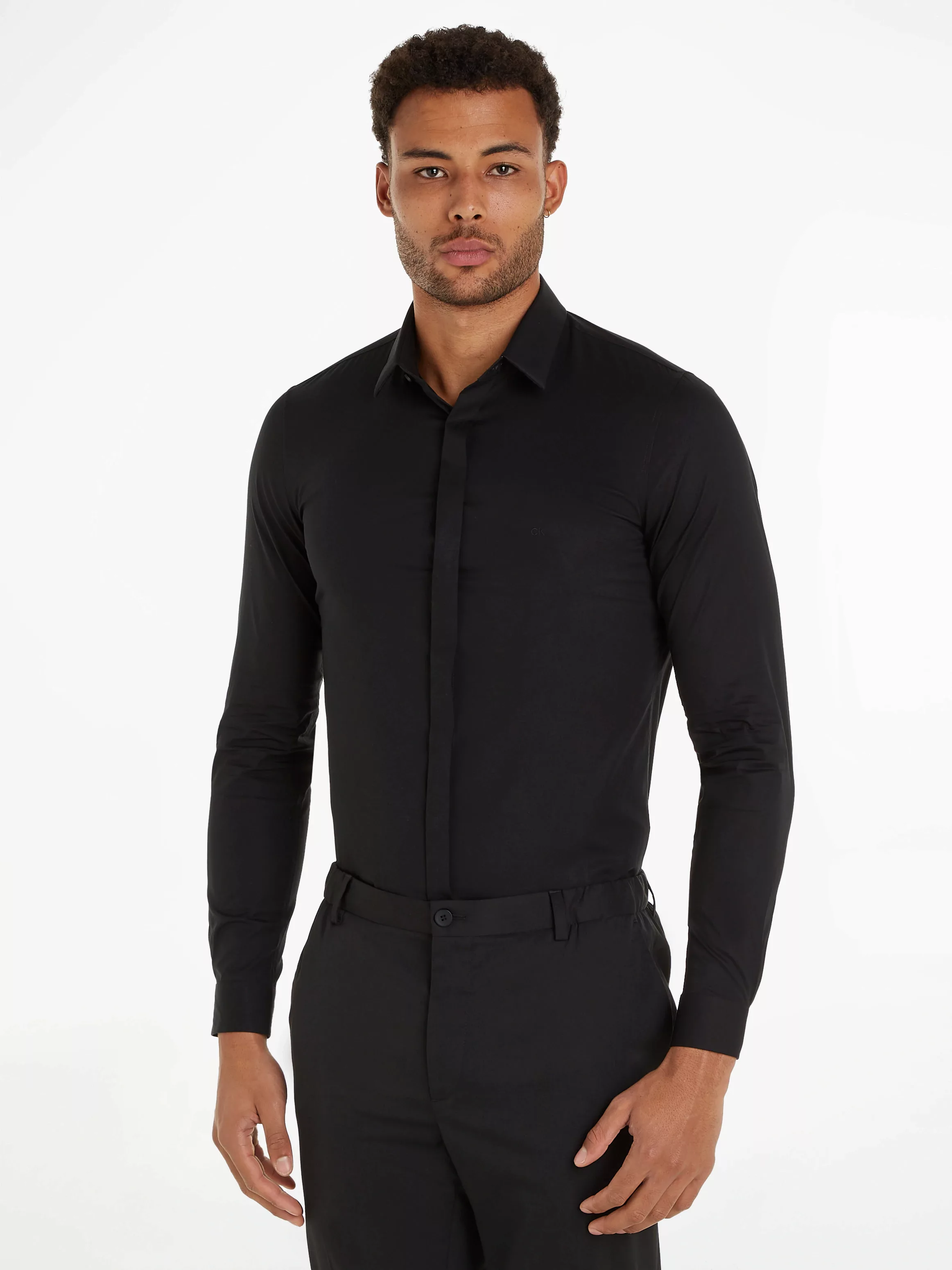 Calvin Klein Langarmhemd "POPLIN HP EXTRA SLIM SHIRT", mit Logostickerei günstig online kaufen