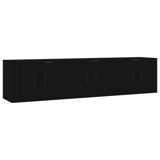 furnicato TV-Schrank TV-Wandschränke 3 Stk. Schwarz 57x34,5x40 cm günstig online kaufen