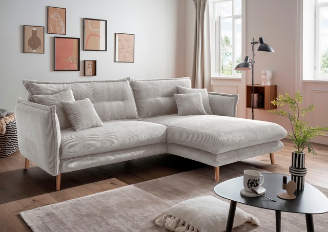 INOSIGN Ecksofa »Lazio modern und bequem, schmale Armlehnen, tolle Detailve günstig online kaufen
