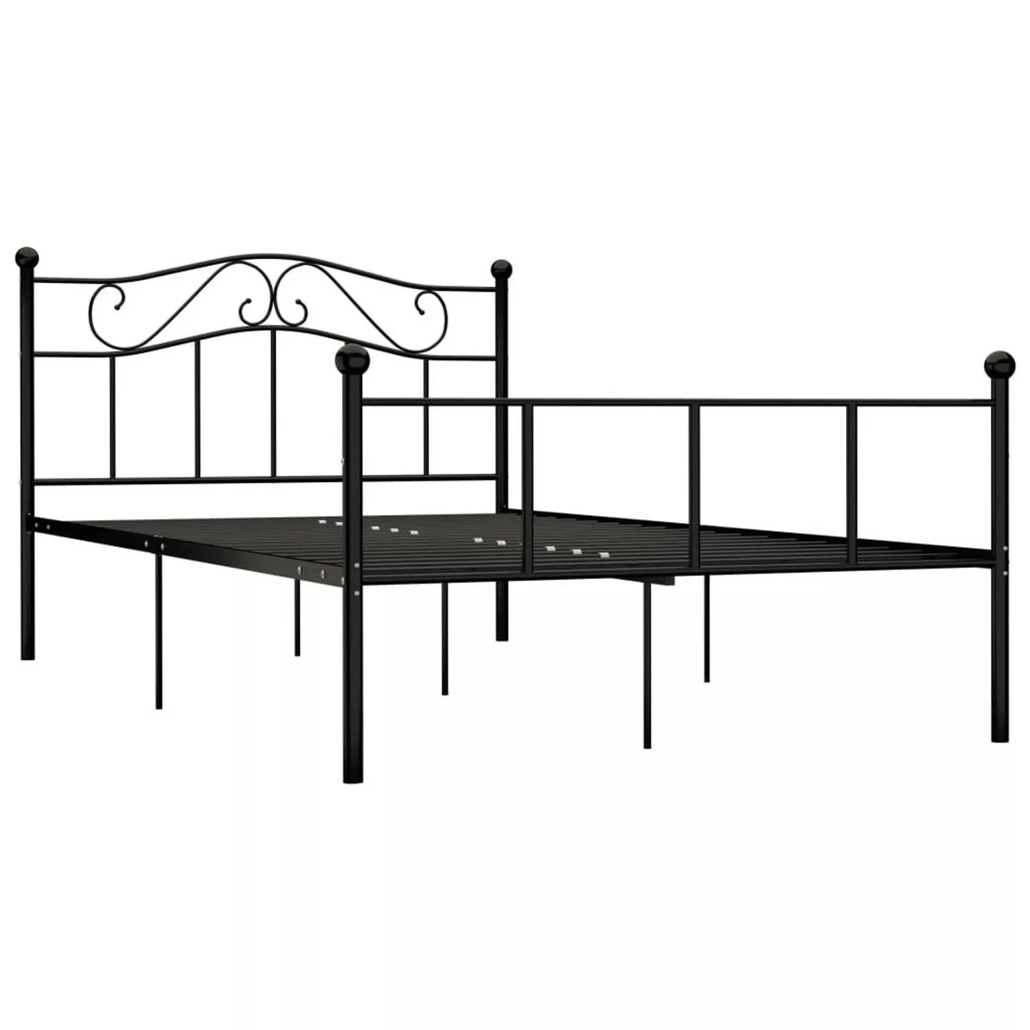 vidaXL Bettgestell, Bettrahmen Schwarz Metall 160×200 cm günstig online kaufen