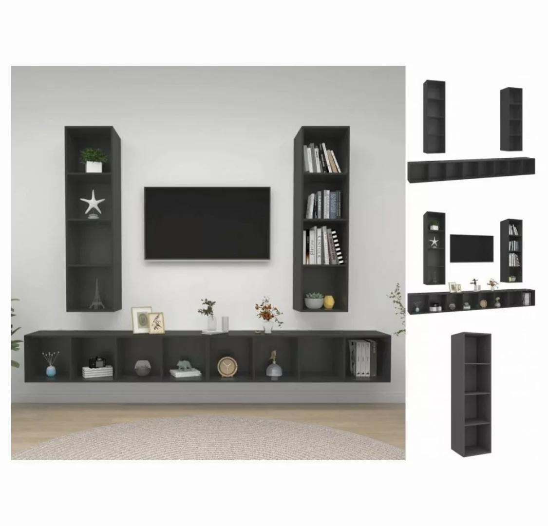 vidaXL TV-Schrank TV-Wandschränke 4 Stk Grau Spanplatte günstig online kaufen