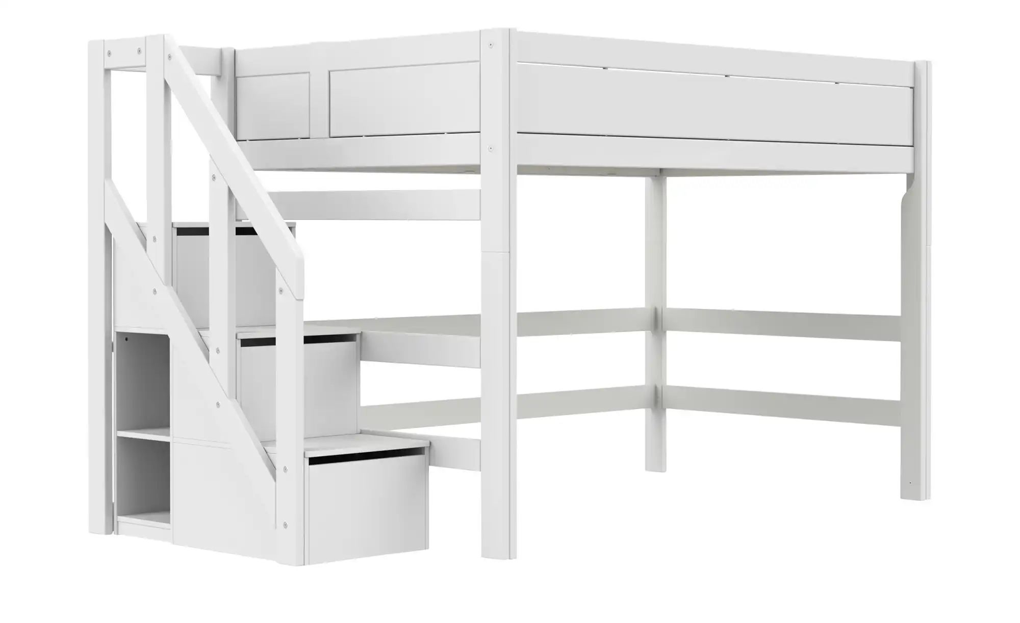 Lifetime Mittelhochbett mit Treppe  Basis ¦ weiß ¦ Maße (cm): B: 257 H: 152 günstig online kaufen