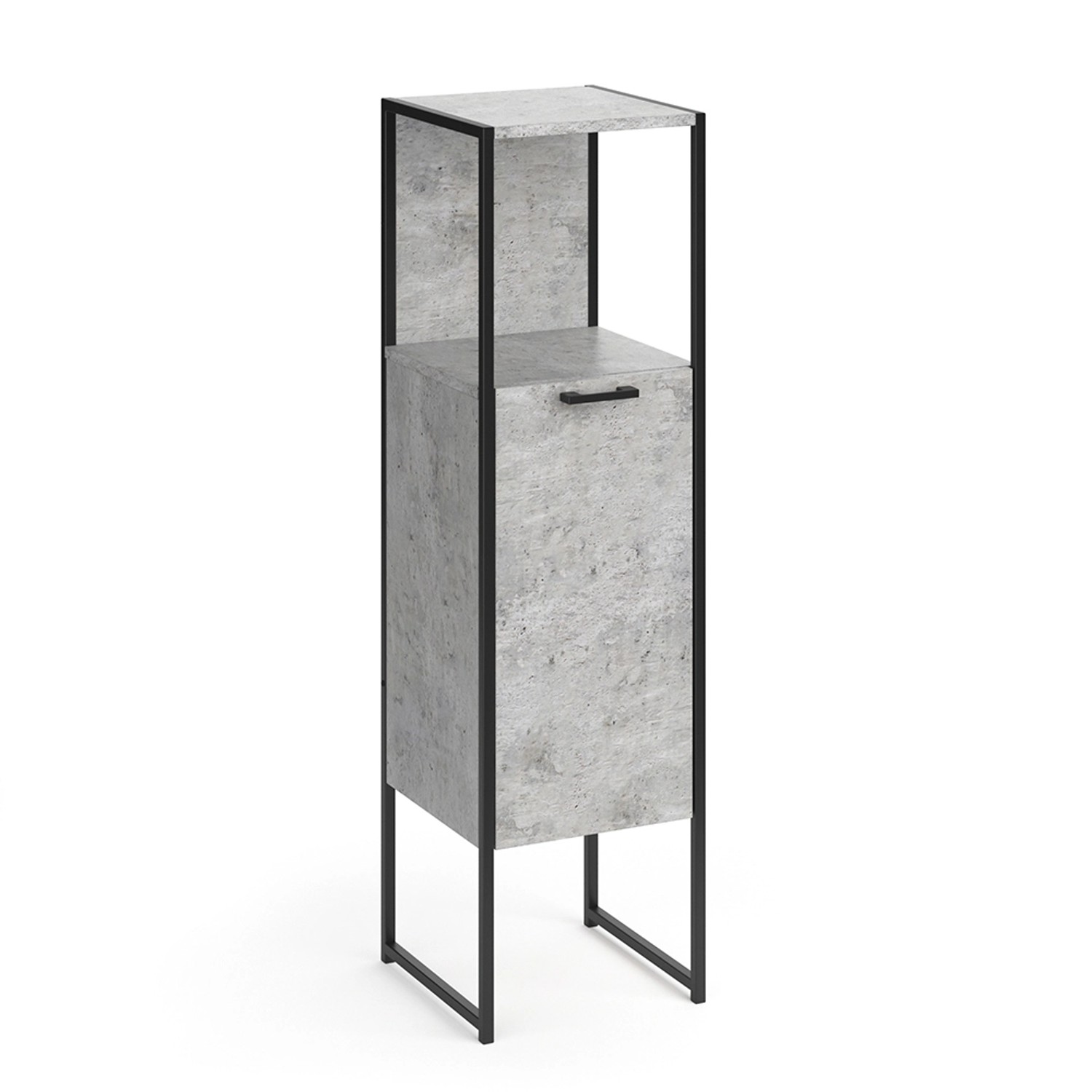 Vicco Midischrank Fyrk Beton/Schwarz 33 x 121 cm günstig online kaufen