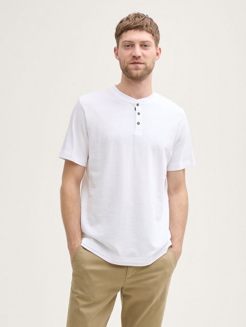 TOM TAILOR T-Shirt Henley T-Shirt aus Baumwolle günstig online kaufen