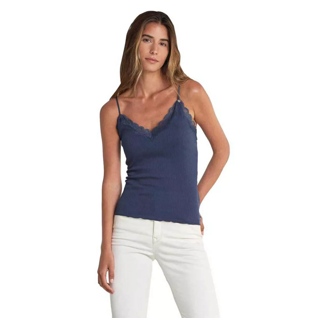 Salsa Jeans Ärmelloses T-shirt Mit Verstellbaren Trägern Aus Spitze S Blue günstig online kaufen