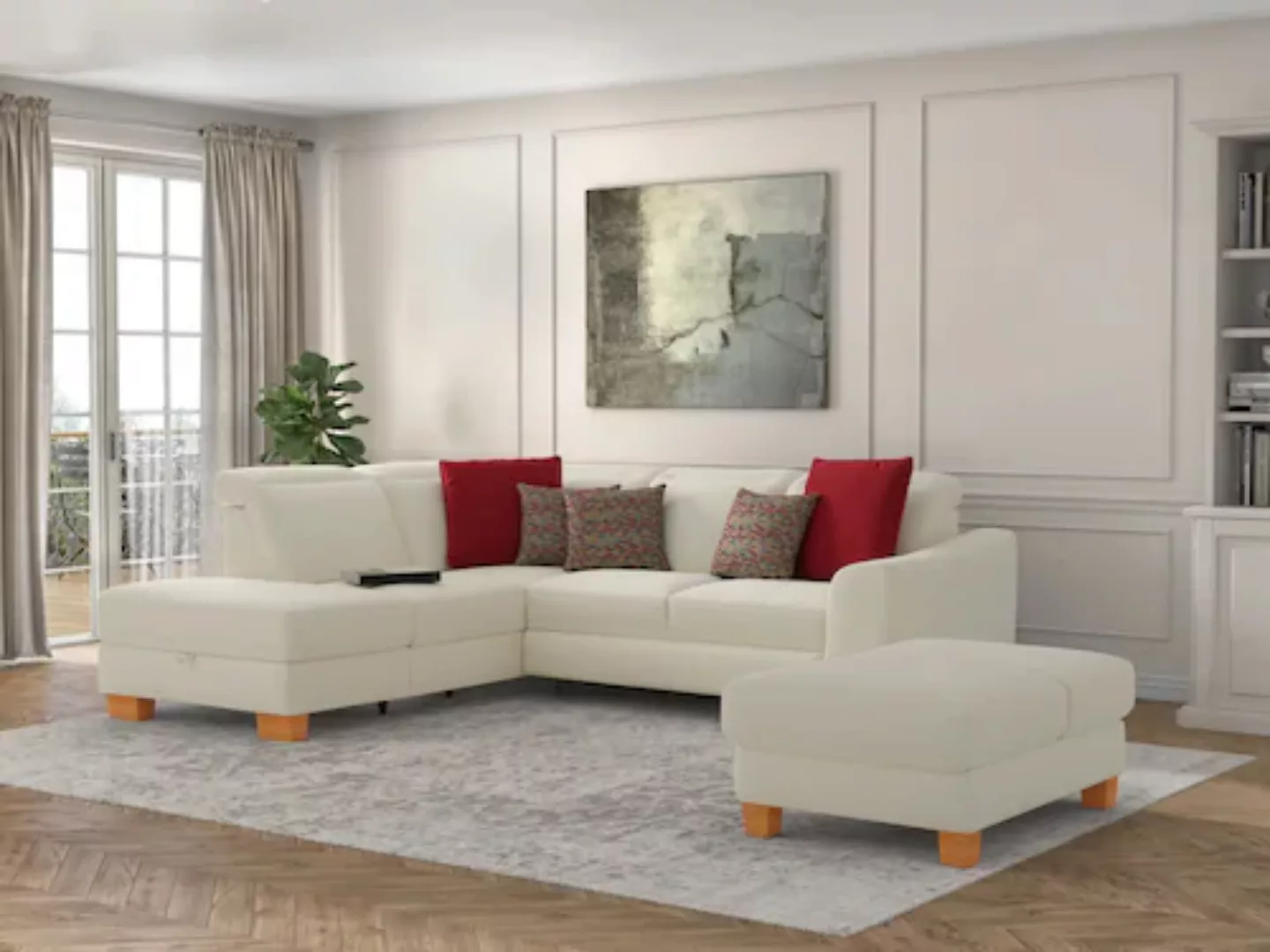 sit&more Ecksofa »Dundee L-Form«, mit Federkern und Massivholzfüßen, wahlwe günstig online kaufen