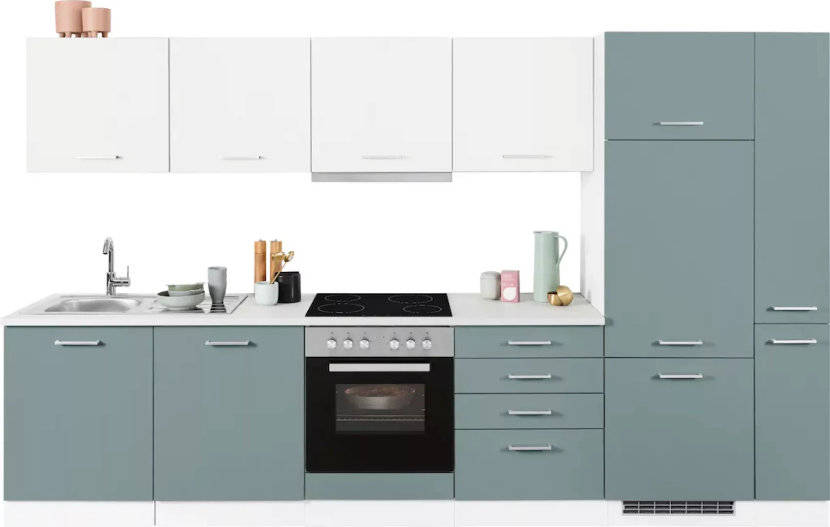 HELD MÖBEL Küchenzeile "Visby", mit E-Geräten, Breite 330 cm für Kühlschran günstig online kaufen