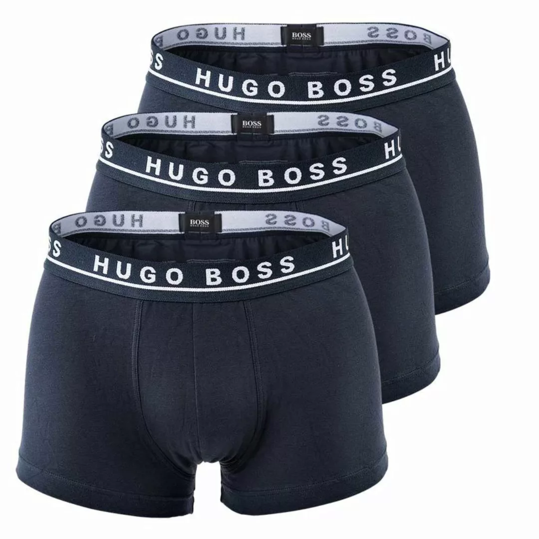 HUGO BOSS Herren Boxershorts 3er Pack, Pants, Boxer, Uni mit Logobund - Mar günstig online kaufen
