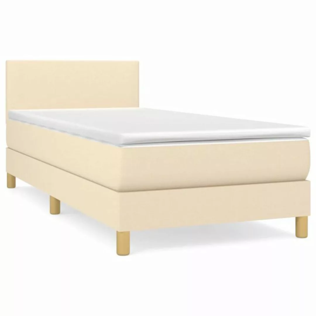 vidaXL Boxspringbett mit Matratze Creme 90x190 cm Stoff1373139 günstig online kaufen