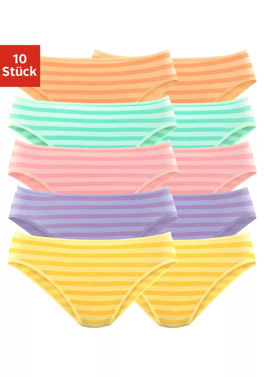 petite fleur Bikinislip, (10er-Pack), aus elastischer Baumwolle günstig online kaufen