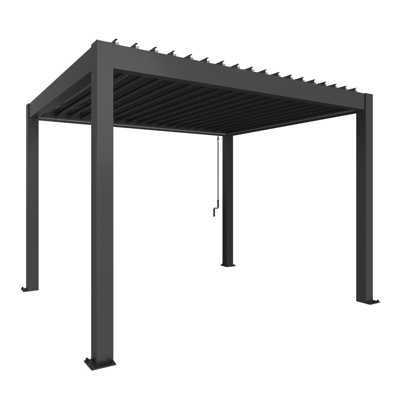 Biohort Pergola 255 cm x 312 cm x 367,5 cm Dunkelgrau-Metallic günstig online kaufen