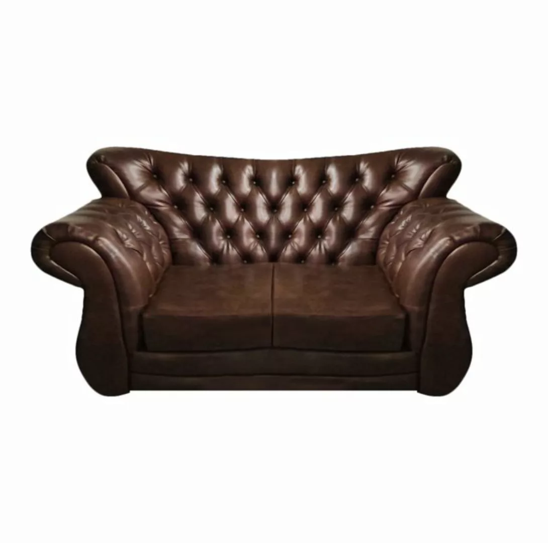 JVmoebel 2-Sitzer Braun Luxus Sofa Zweisitzer Couch Chesterfield Wohnzimmer günstig online kaufen