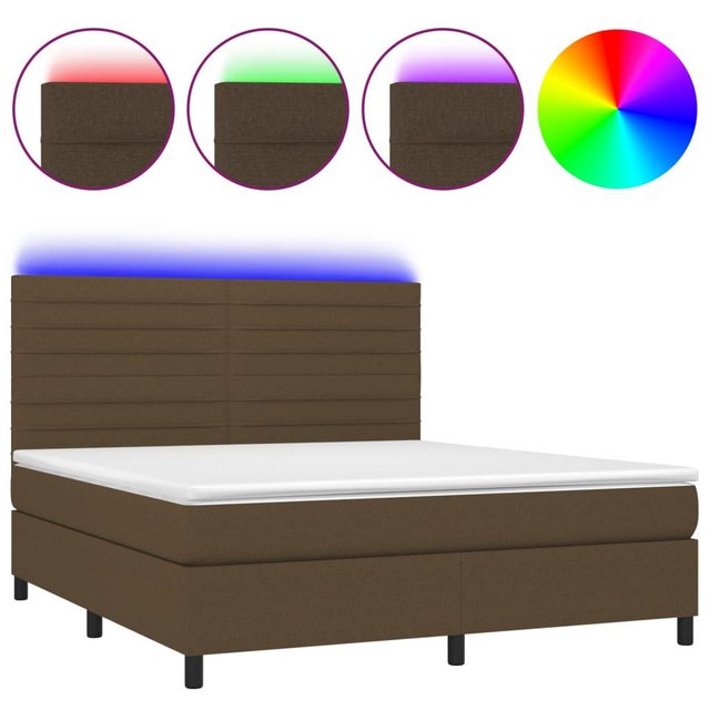 vidaXL Boxspringbett Bett Boxspringbett mit Matratze & LED Stoff (180 x 200 günstig online kaufen