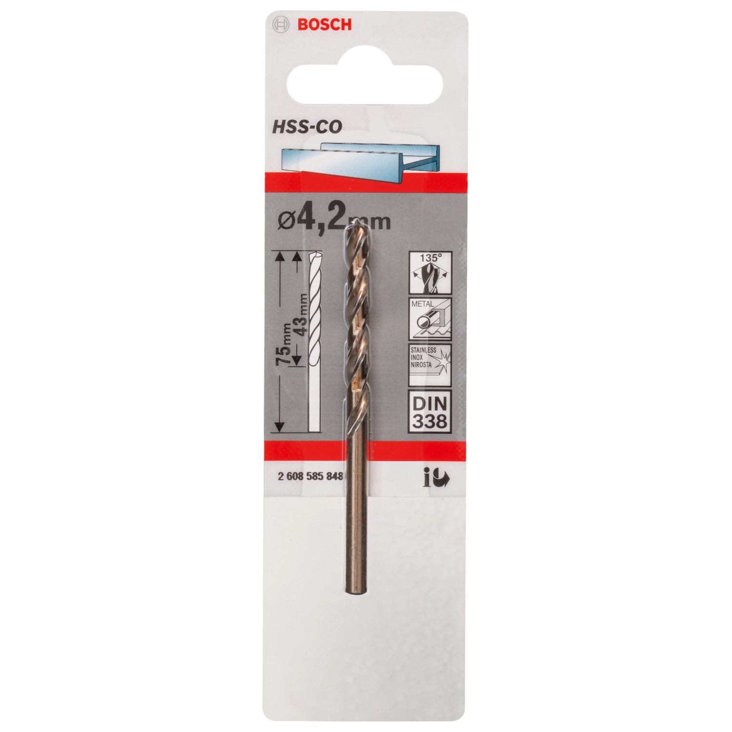 Bosch Spiralbohrer HSS-CO Ø 4,2 mm x 43 mm x 75 mm günstig online kaufen
