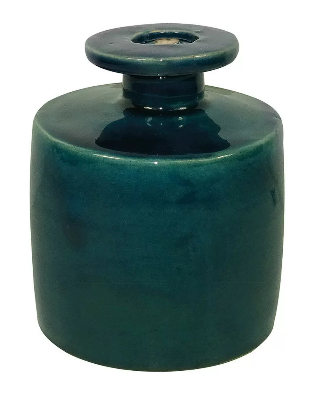 Blumenvase Keramik Petrol Handgefertigt Vase Flaschenform Mediterran Vintag günstig online kaufen