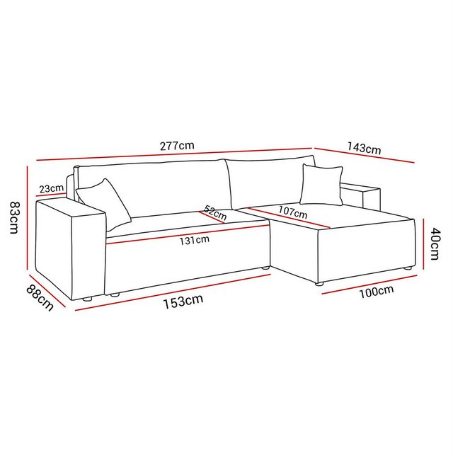 Lookway Ecksofa CARLO L-Form mit Lieferung bis in die Wohnung, mit Bettkast günstig online kaufen