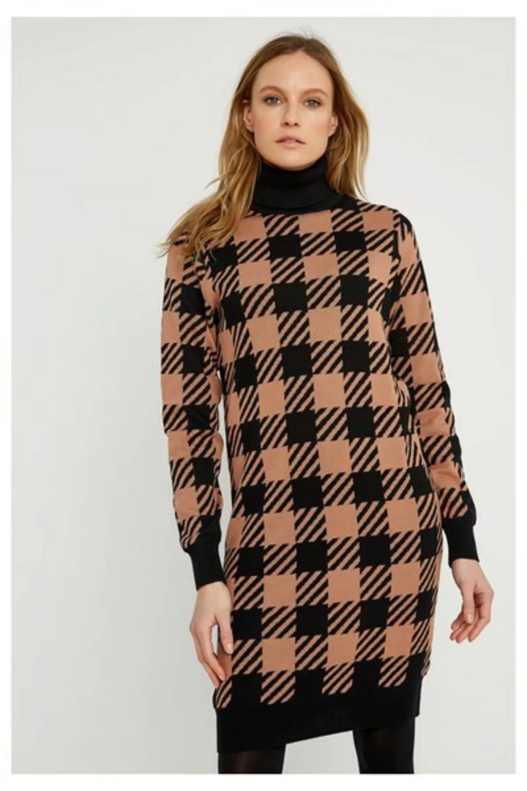 Kleid - Millie Checked Knitted Dress - Aus Bio-baumwolle günstig online kaufen