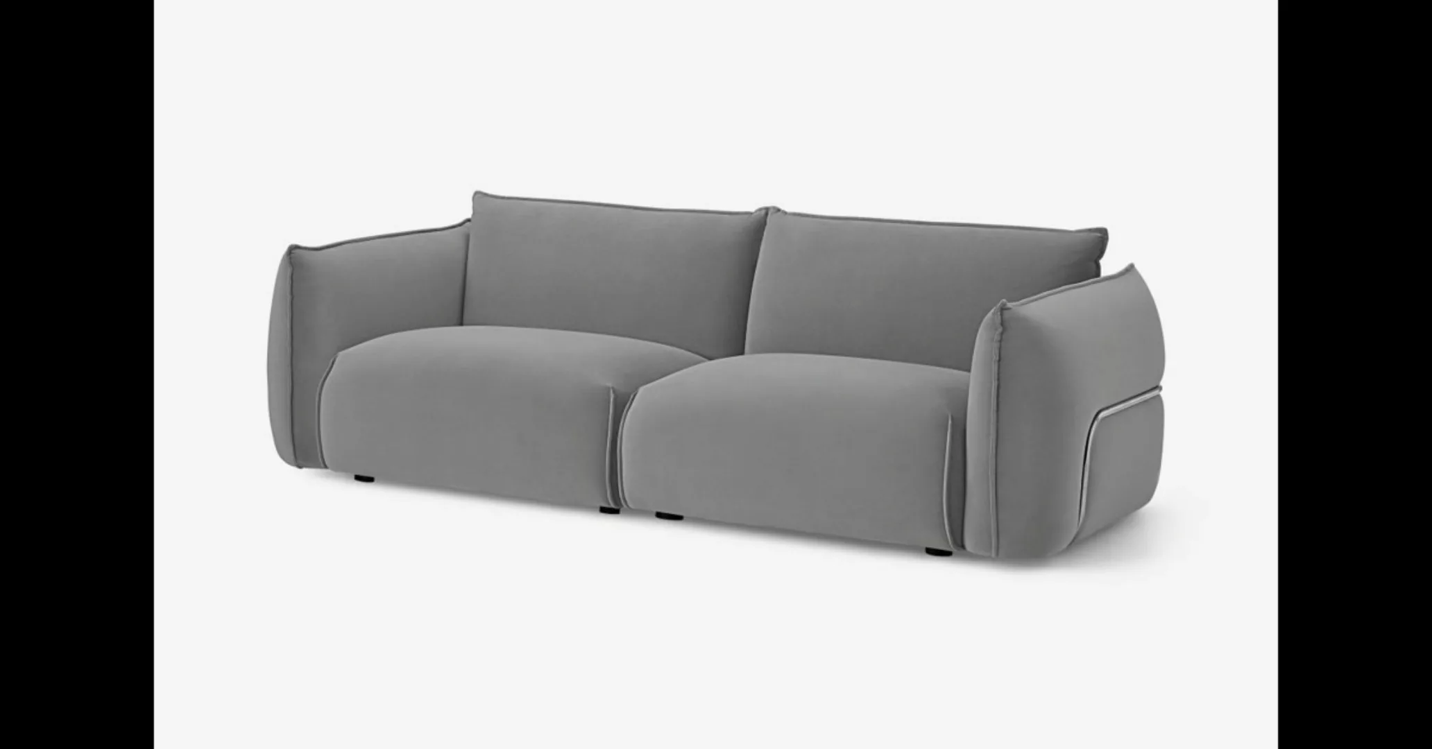 Dion 3-Sitzer Sofa, Samt in Federgrau und Stahl - MADE.com günstig online kaufen