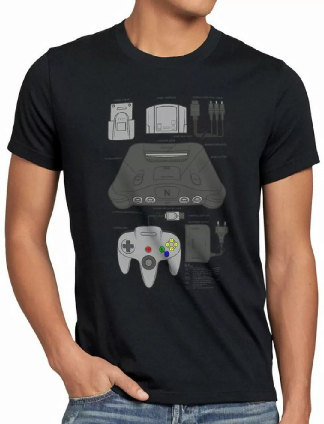 style3 Print-Shirt Herren T-Shirt 64 Bit Retro Gamer konsole n64 videospiel günstig online kaufen