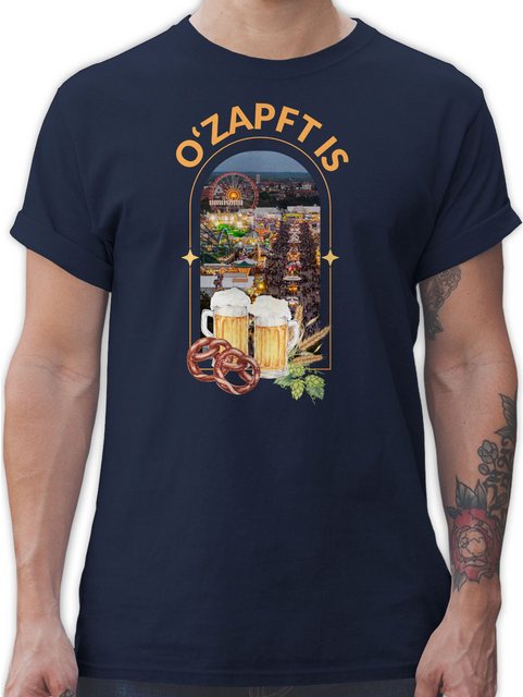 Shirtracer T-Shirt O Zapft is München, Volksfest Motiv, Bier und Brezel, Vo günstig online kaufen