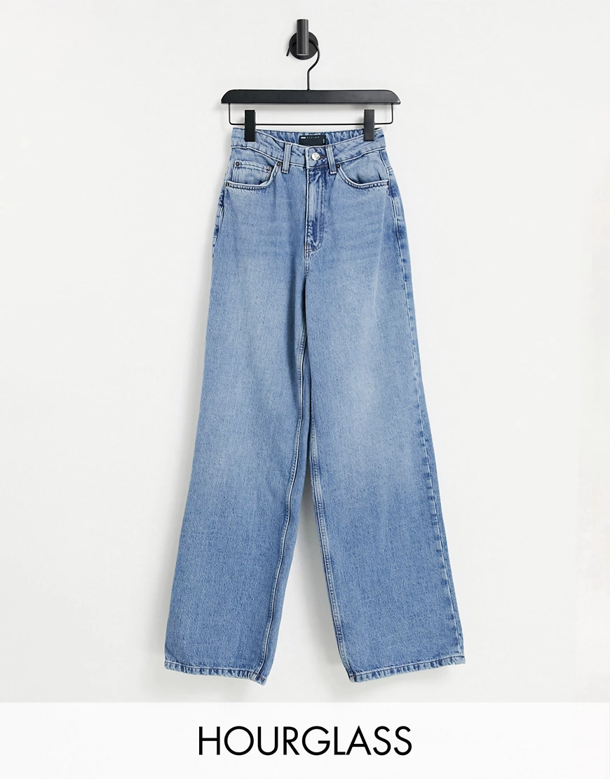 ASOS DESIGN Hourglass – Lockere Dad-Jeans mit hohem Bund in heller Waschung günstig online kaufen