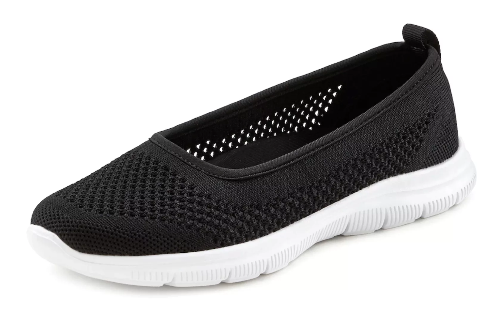 LASCANA Sneaker Ballerinas, ultraleichter Slipper, Slip-On-Sneaker, Freizei günstig online kaufen