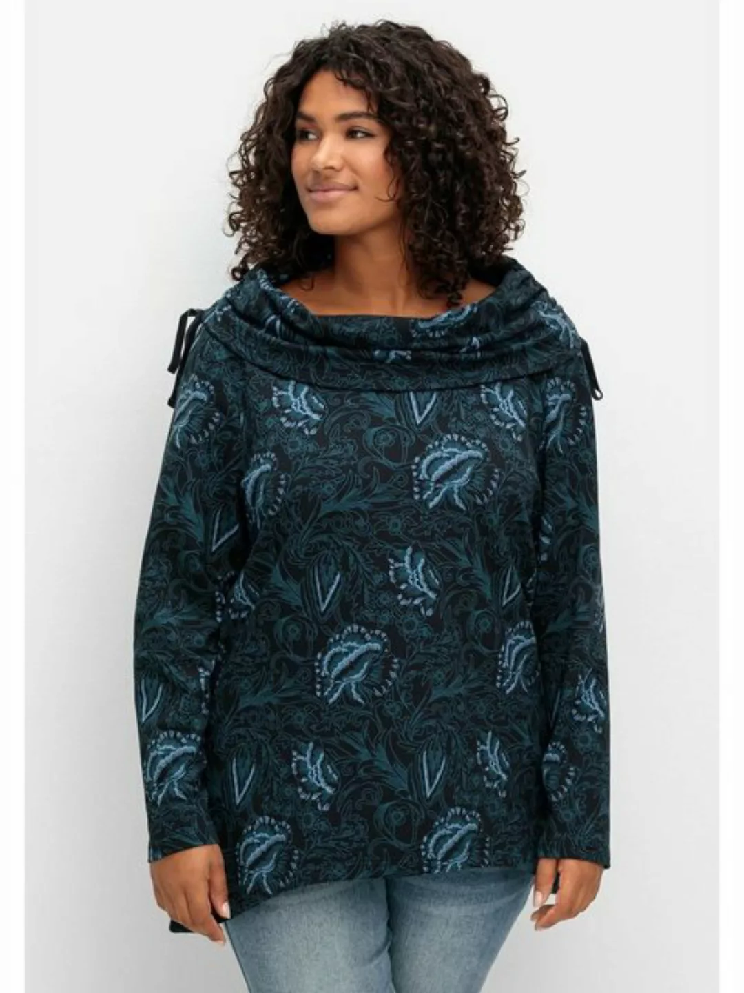 sheego by Joe Browns Sweatshirt Große Größen in Longform mit weitem Kragen günstig online kaufen