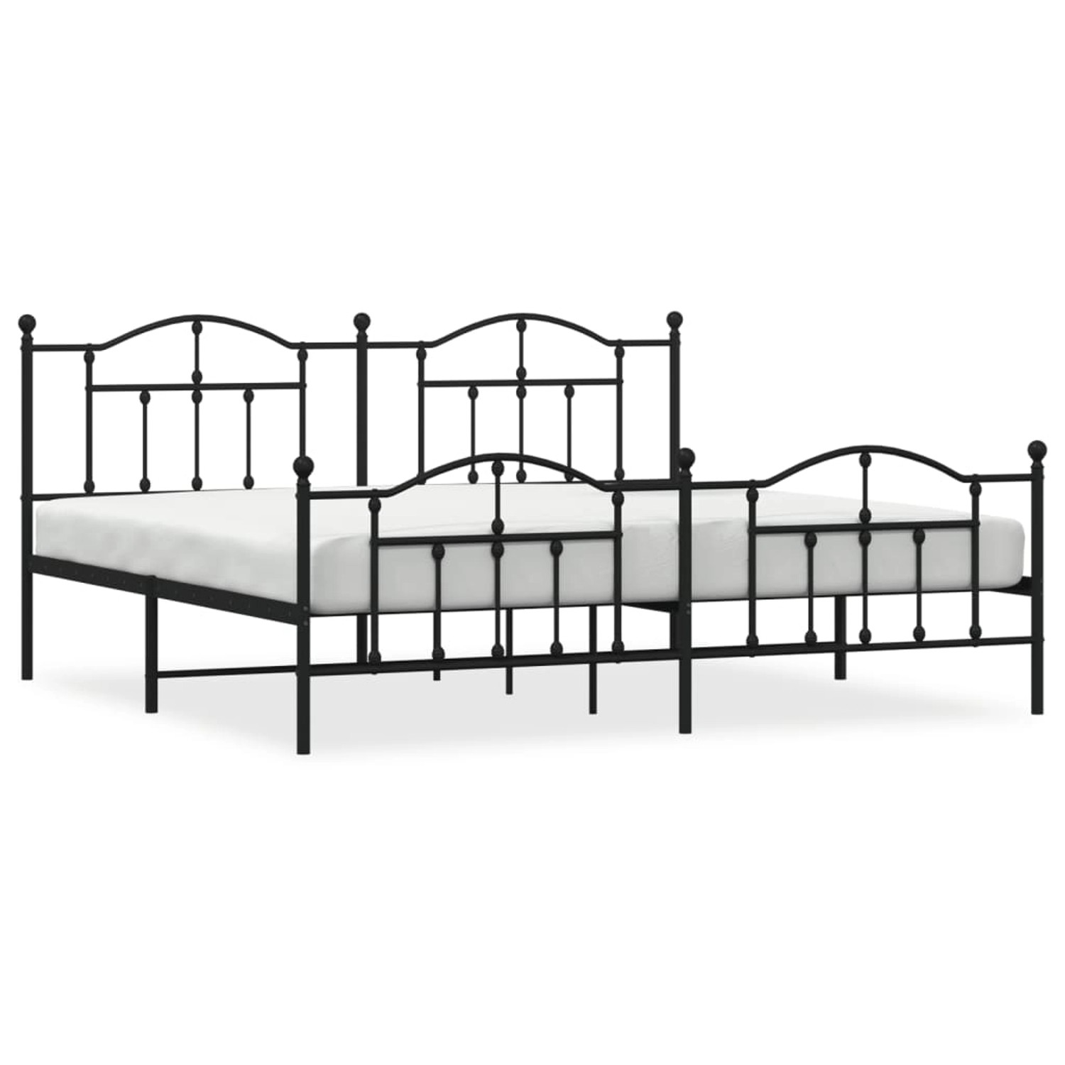 vidaXL Bettgestell mit Kopf- und Fußteil Metall Schwarz 193x203 cm Modell 4 günstig online kaufen