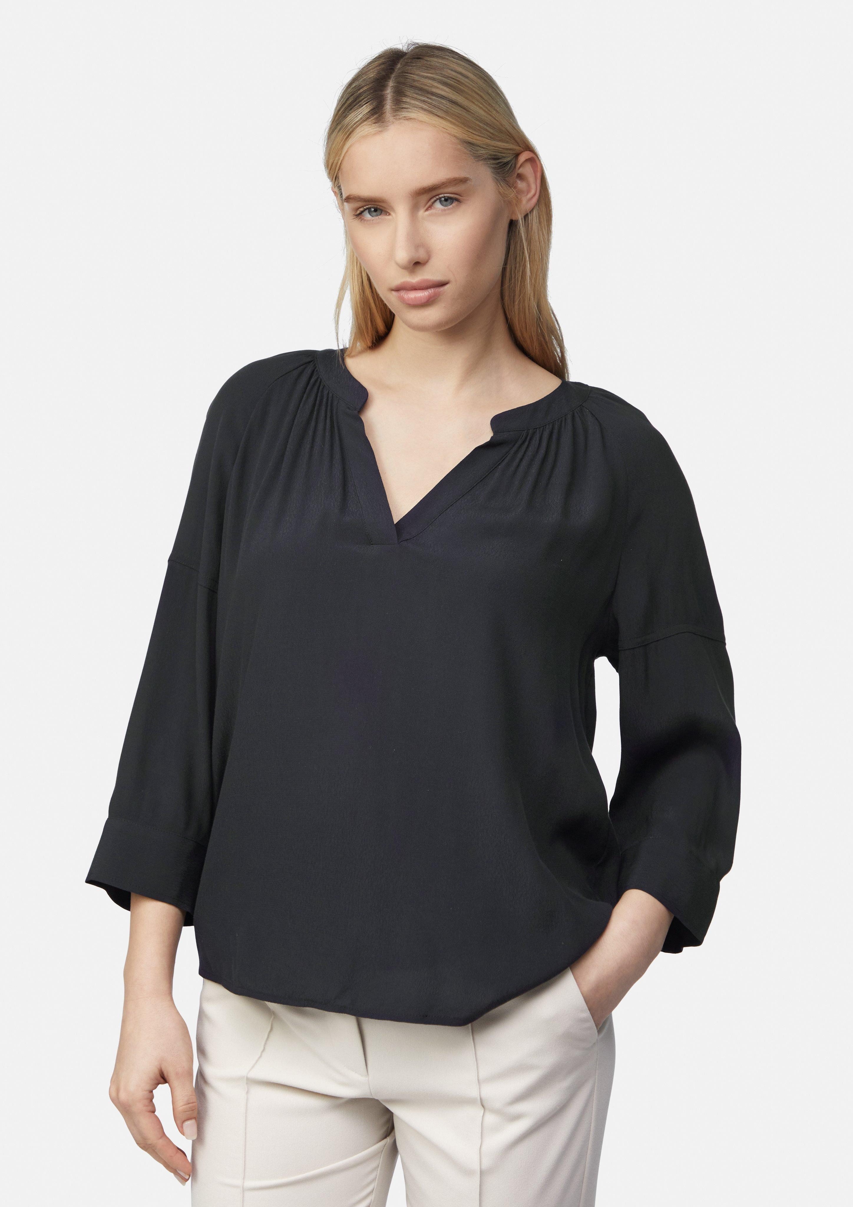 Comma 3/4-Arm-Shirt Tunikabluse aus Viskose-Crêpe Raffung günstig online kaufen