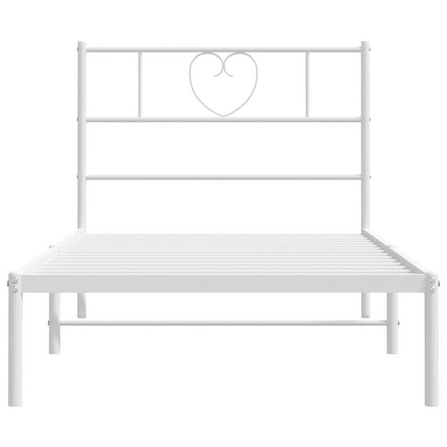 vidaXL Bettgestell Bettrahmen mit Kopfteil Metall Weiß 80x200 cm Bett Bettg günstig online kaufen