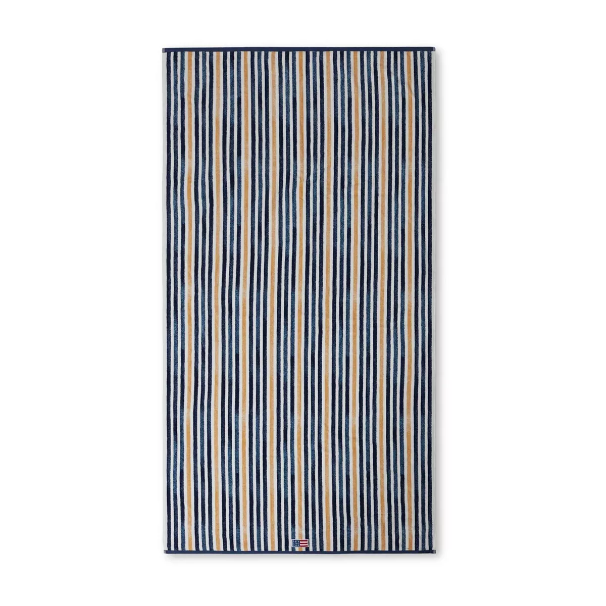 Striped Cotton Velour Badehandtuch 100 x 180cm Blue-white-oat günstig online kaufen