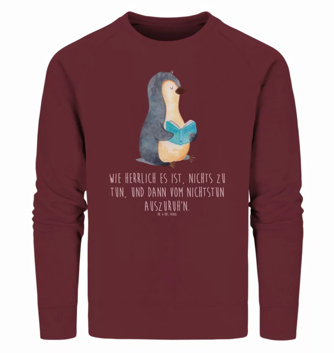 Mr. & Mrs. Panda Longpullover Größe L Pinguin Buch - Burgundy - Geschenk, S günstig online kaufen