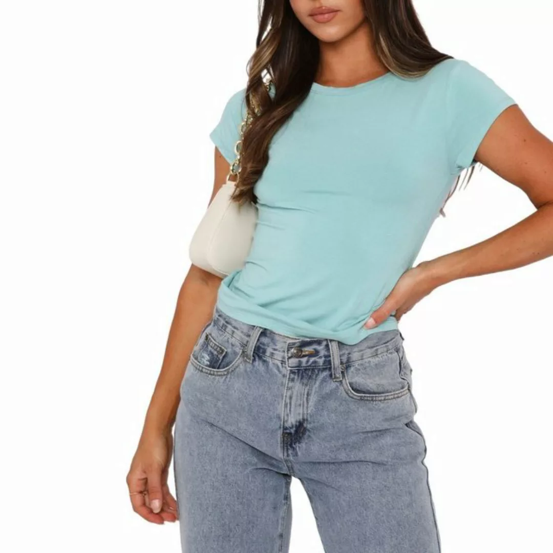 jalleria T-Shirt Stretch-Hemd, schmeichelhaft, einfarbig, schlankmachend günstig online kaufen