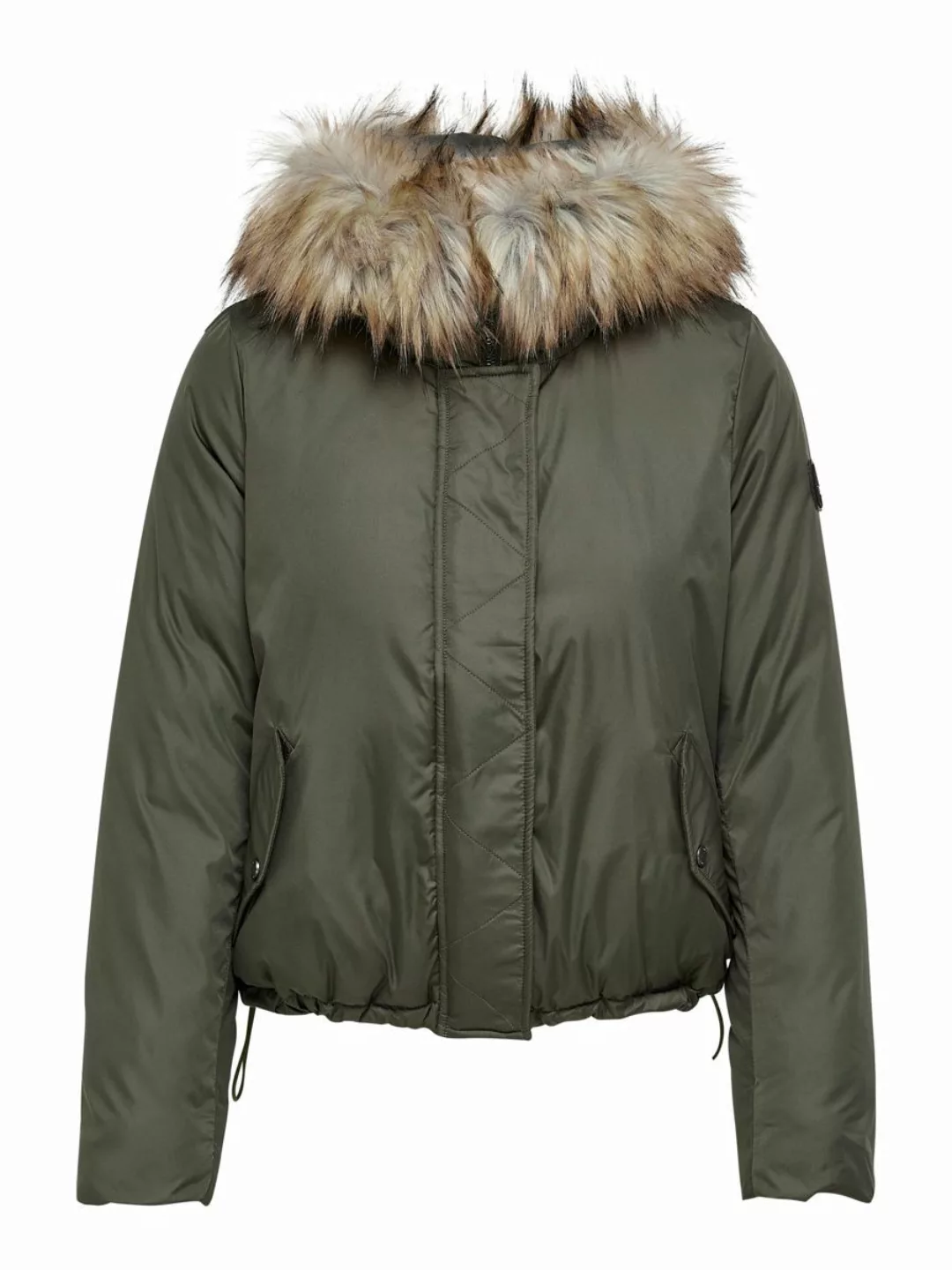 ONLY Kunstfellkapuze Jacke Damen Grün günstig online kaufen