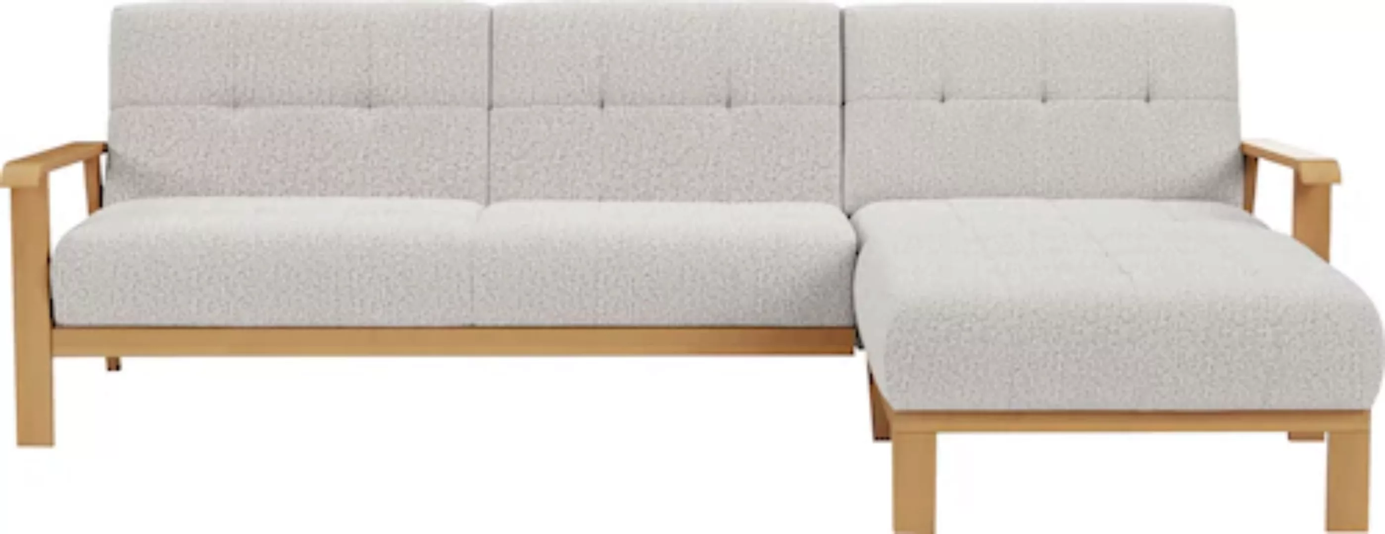 sit&more Ecksofa »Billund L-Form«, Armlehnen aus eichefarbigem Buchenholz, günstig online kaufen