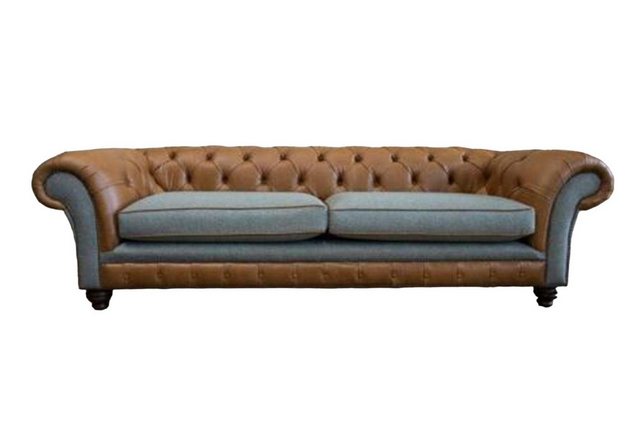 JVmoebel Chesterfield-Sofa Big Sofa 4 Sitzer Couch Braun Grau Chesterfield günstig online kaufen