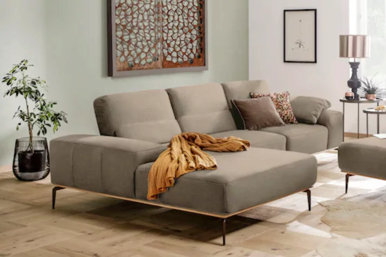 W.SCHILLIG Ecksofa run, mit Holzsockel, Füße in Bronze pulverbeschichtet, B günstig online kaufen