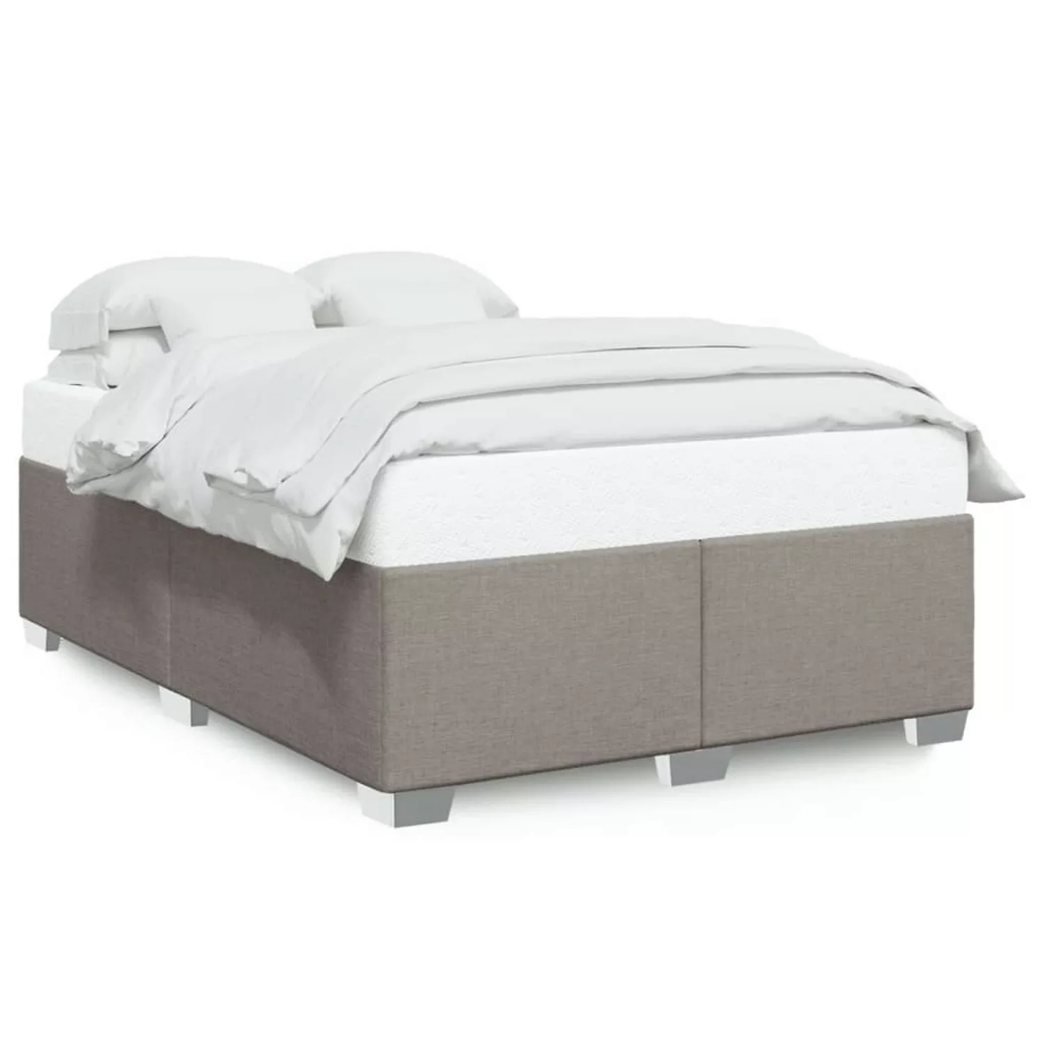 vidaXL Bett, Bettgestell ohne Matratze Taupe 140x200 cm Stoff günstig online kaufen