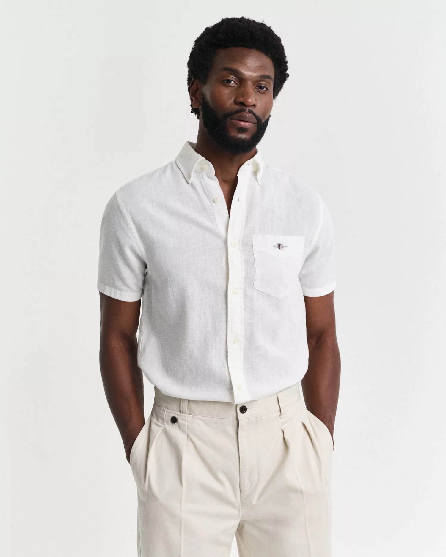 Gant Kurzarmhemd "REG COTTON LINEN SS SHIRT" günstig online kaufen