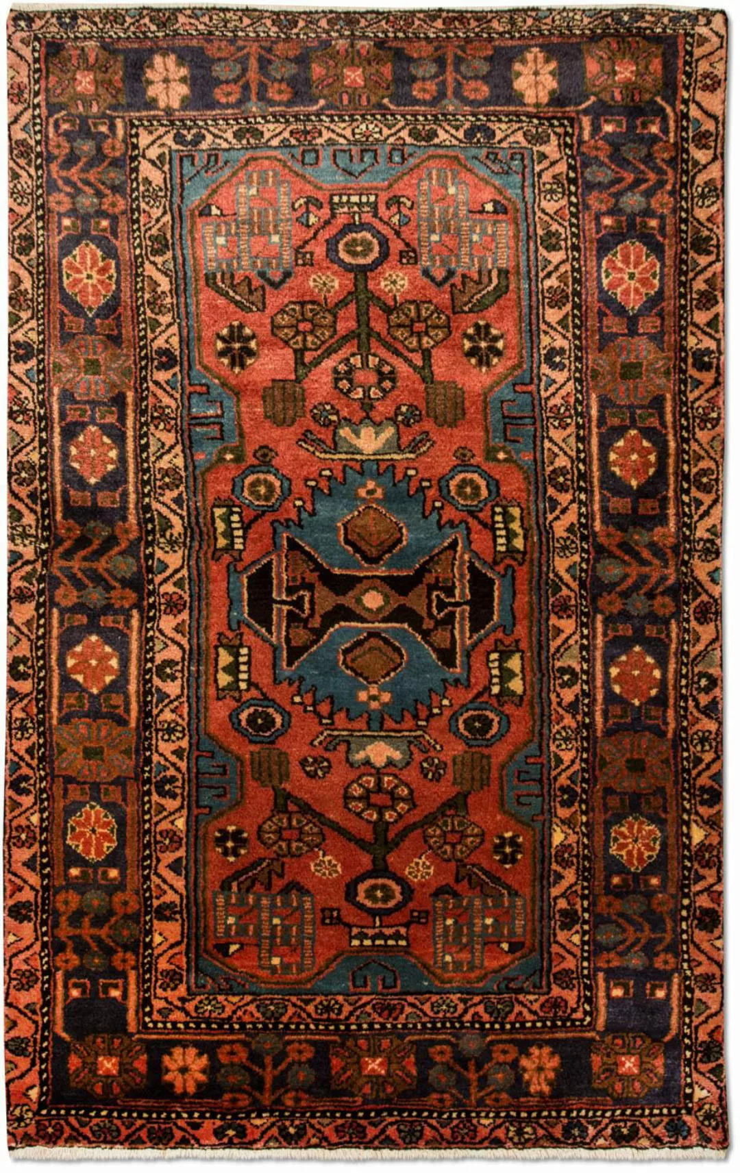 morgenland Wollteppich »Hamadan Teppich handgeknüpft blau«, rechteckig, han günstig online kaufen