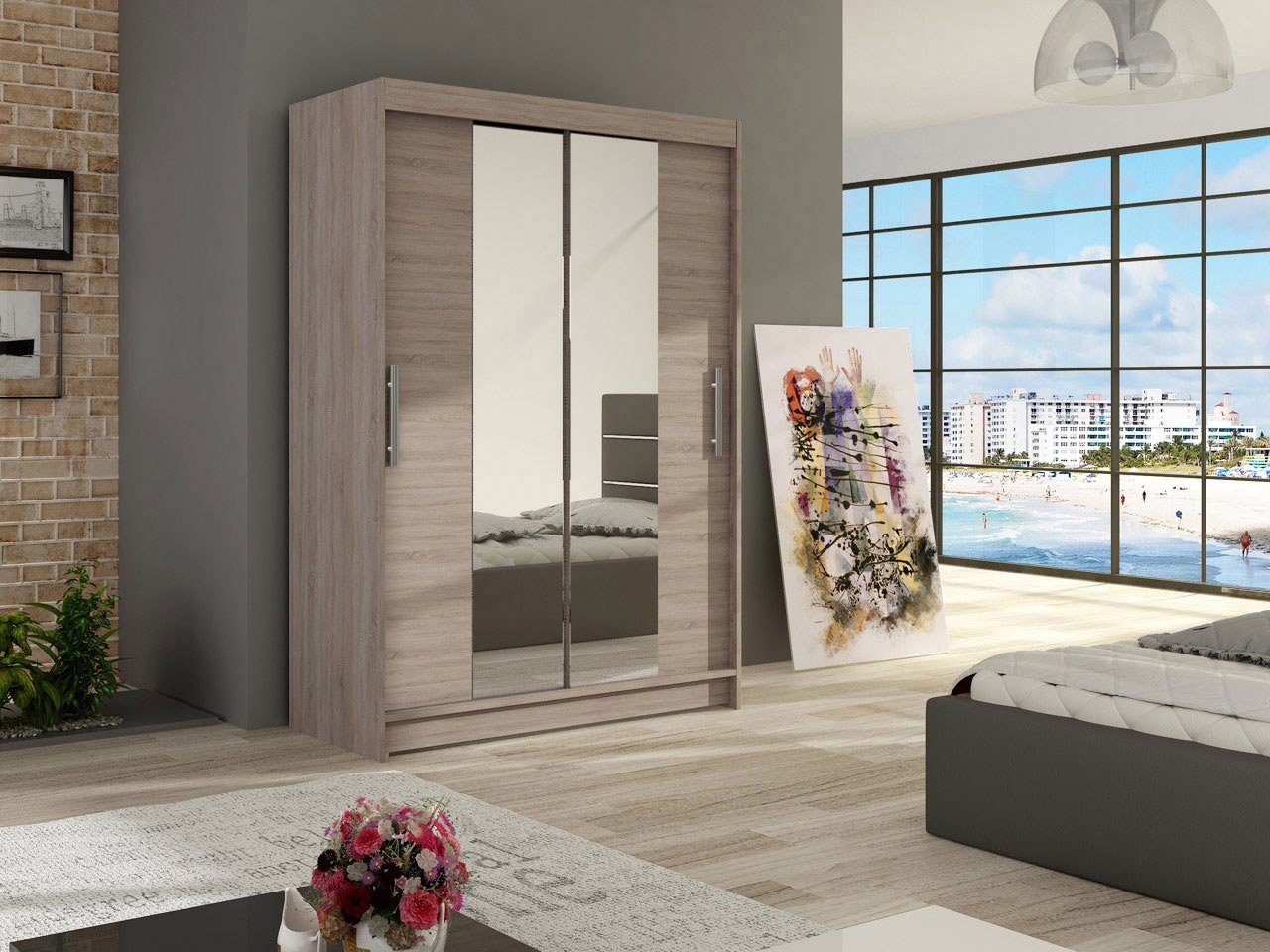 MIRJAN24 Kleiderschrank Miami II (mit Spiegel, günstig online kaufen